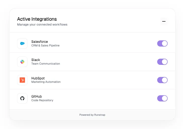 Embedded Integrations UI